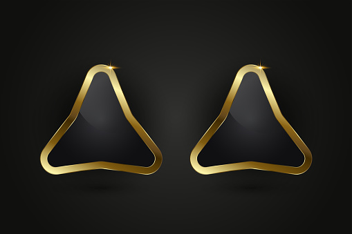 Triangular Back Button A Unique Triangular Button With Rounded Edges Featuring A Sleek Black ...