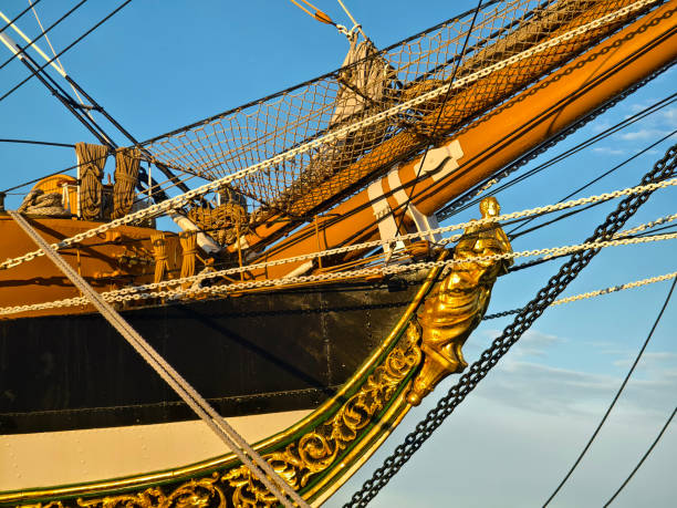 istock A large old ship at pier under a beautiful blue sky 2192464692