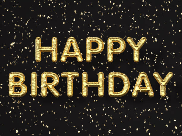 istock Gold balloons text happy birthday 2192466684