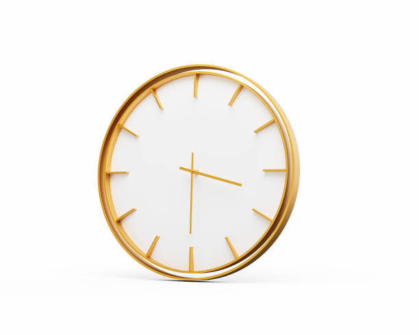 istock Minimalistic Golden Frame Wall Clock 03:30 Three Thirty 3:30 For Modern Interiors 3D Illustration 2192468125