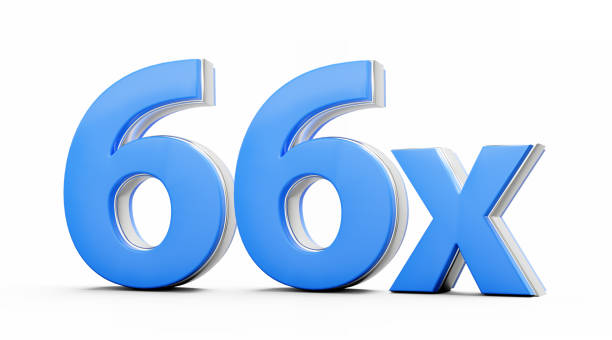 istock Blue 66x Sixty Six x Or 66 Times For Advertising And Dynamic Sales Presentations 3D Illustration 2192468231