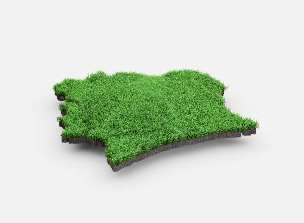 istock Ivory Coast Map Soil Land Geology Cross Section Green Grass And Rock Ground Texture 3d Illustration 2192468270