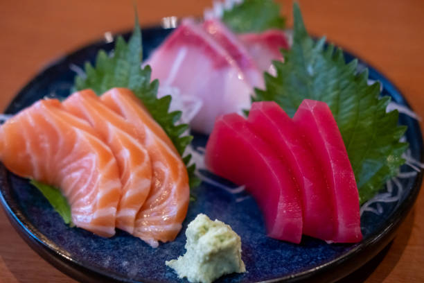 istock Sashimi set with vegetable served in a restaurant 2192470748