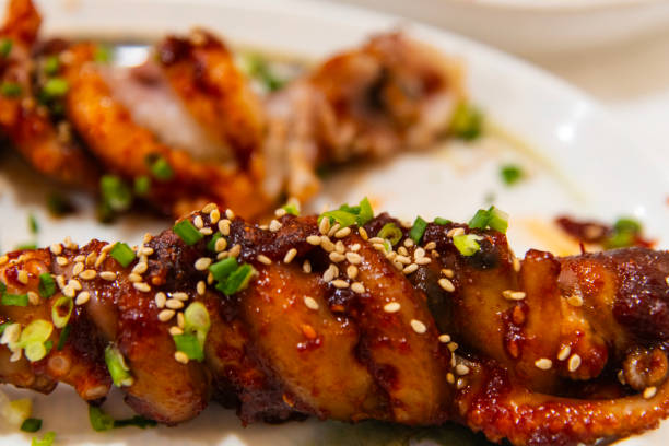 istock spicy grilled octopus skewers 2192477549
