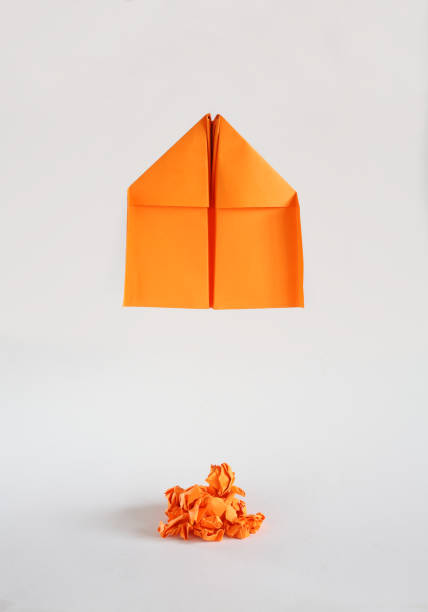 business concept with  paper plane taking off, start up, innovation,leadership,success, teamwork and creativity concept, free copy space.
