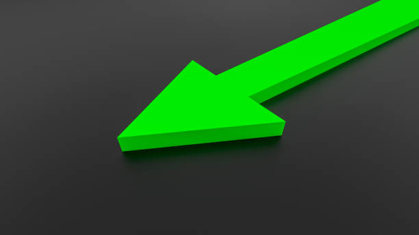 istock Green arrow on black background isometric view. 2192480806