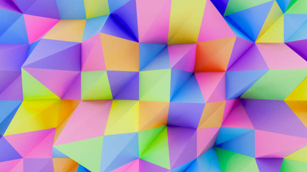 istock Vibrant coloured triangles forming a dynamic geometric wallpaper. 2192480848