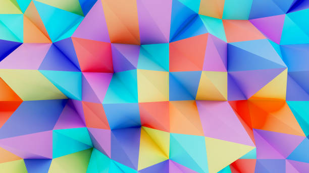 istock Vibrant coloured triangles forming a dynamic geometric wallpaper. 2192480851
