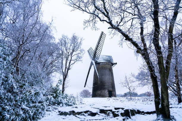 Old historic industrial landmark in Winter