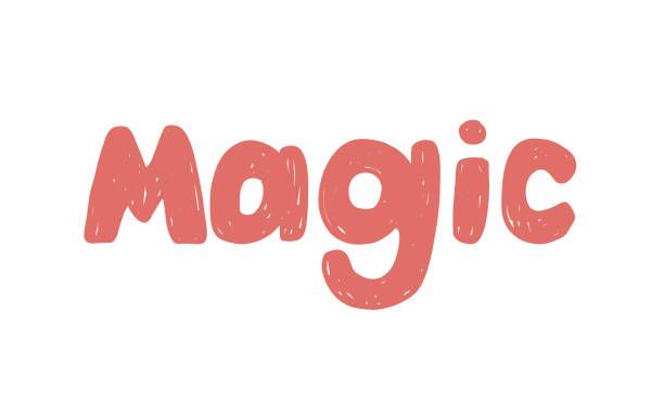 istock Creative hand drawn lettering of the word magic in a playful style, cute kids design 2192485083