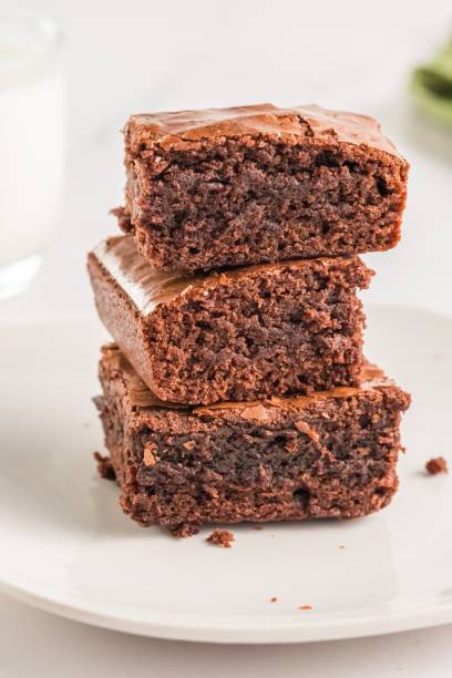istock Stack of homemade brownies on a plate. 2192485287
