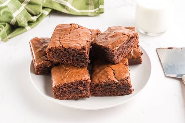 istock Homemade brownies with milk 2192485292