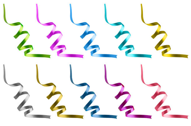 Decorative ribbons on white background