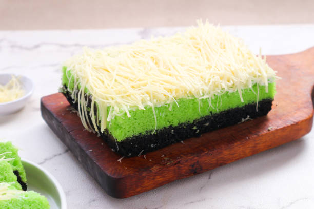 istock Delicious Pandan Chiffon Cake with Cheese Topping 2192490191