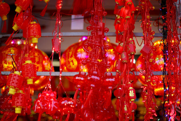 Retail display on decorative items for Chinese New Year celebration