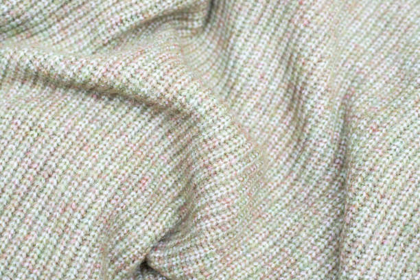 istock Cozy Neutral Knitted Blanket with Fringe Edges 2192493824