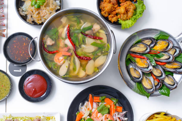 istock Thai favorite food on white table. Food for dinner. 2192499897