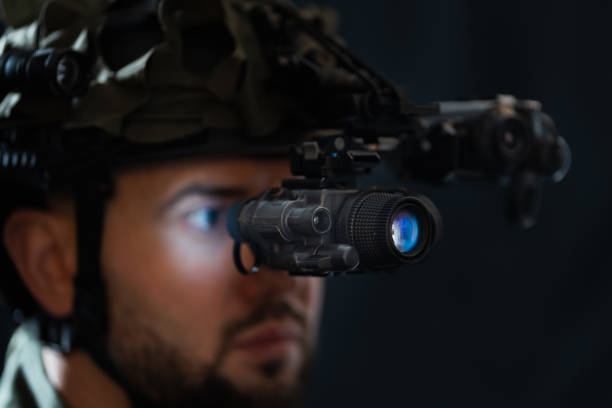 istock A modern soldier using night vision and thermal imaging in the darkness. 2192500801