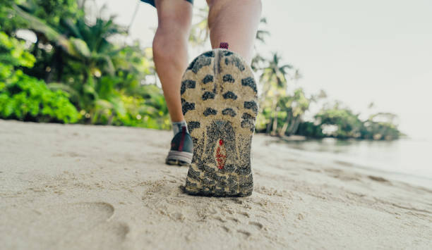 istock foot steps on sandy beach in tropical nature 2192503253