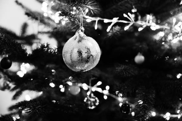 istock Black and white Christmas Tree Decoration Indoors 2192504058