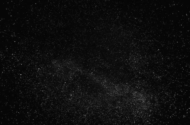 Real star background taken in winter looking up at the Northern sky. This area of sky is above the constellation of Orion looking along the Galactic Plane directly away from the Galactic centre.