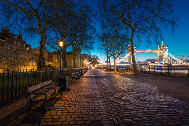 Tower Bridge at night in London