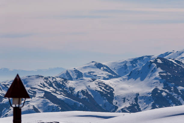 High mountain  landscape  At the top. Italian Alps  ski area. Ski resort Livigno. italy, Europe.