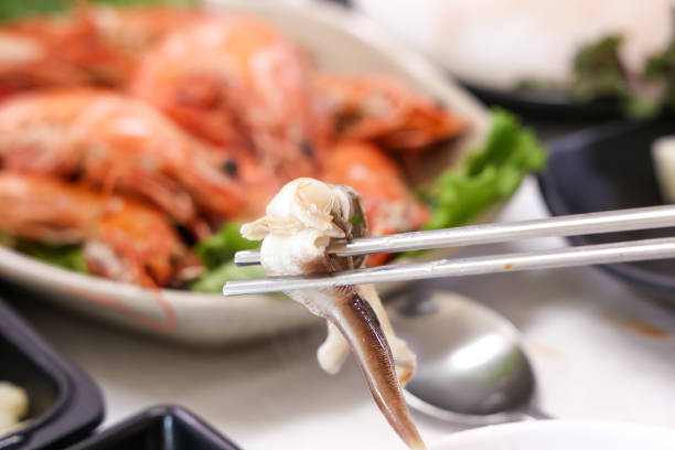Korean seafood food. very fresh cockle