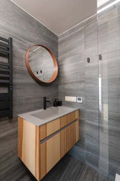 istock Contemporary Modern Bathroom Design Incorporating Stylish and Functional Elements Throughout 2192521618
