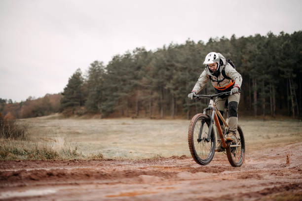 istock Mountain biking in the wood 2192525944