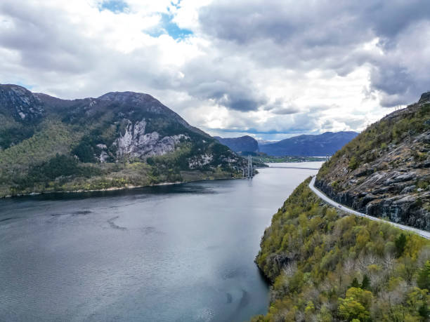 istock lysefjorden bridge and coastal road, norway 2192525972