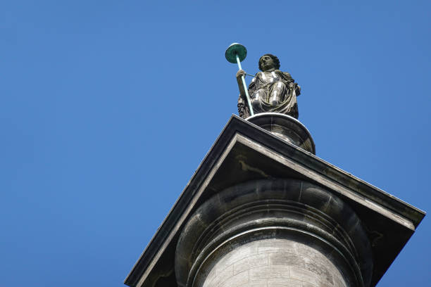 Rowlands Gill, Gateshead, United Kingdom- August, 14, 2024: Day off spending in Gibside,  a column to Liberty towering in the sky