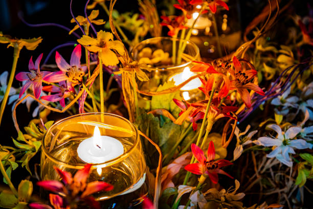 istock Vibrant Floral Arrangement with Candlelight Glow 2192532255