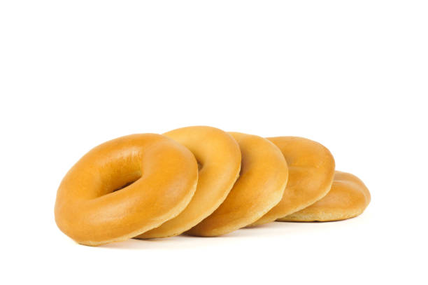 Baranki (bagels) for tea - a bread product in the form of a ring, traditional for Russian cuisine, isolated on a white background