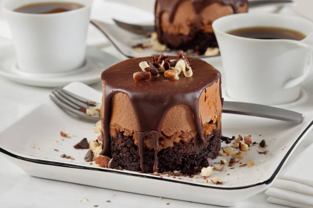 Individual Chocolate Mousse Hazelnut Fudge Cake