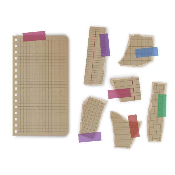 istock Set of torn paper fragments isolated on background 2192545350