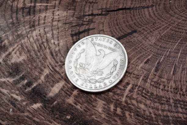 istock Old USA US silver dollar coin 2192546362