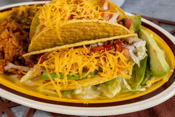 istock Taco plate with spanish rice and beans 2192547133