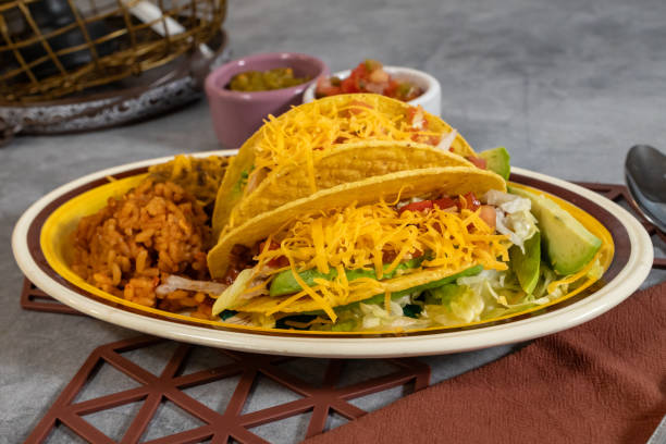 istock Taco plate with spanish rice and beans 2192547169