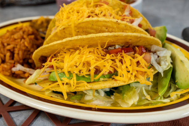 istock Taco plate with spanish rice and beans 2192547478