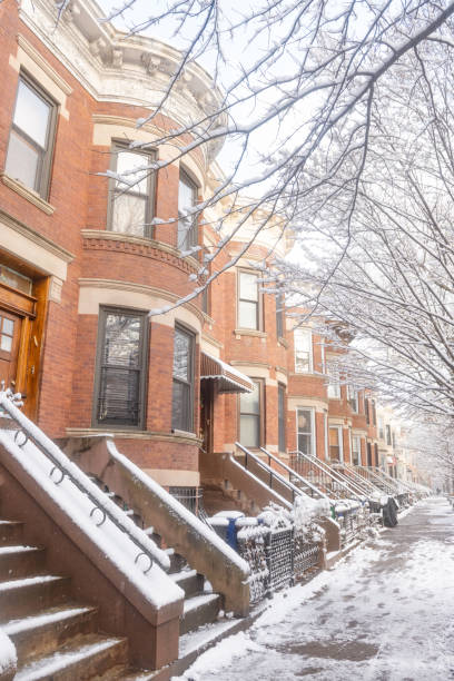 istock Brooklyn Brownstones on Winter Day with Snow in NYC 2192556464