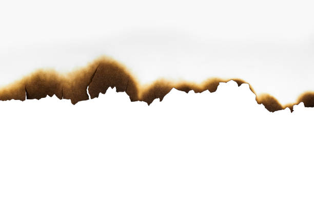 istock White paper burned edges isolated on white background with clipping path. 2192562539