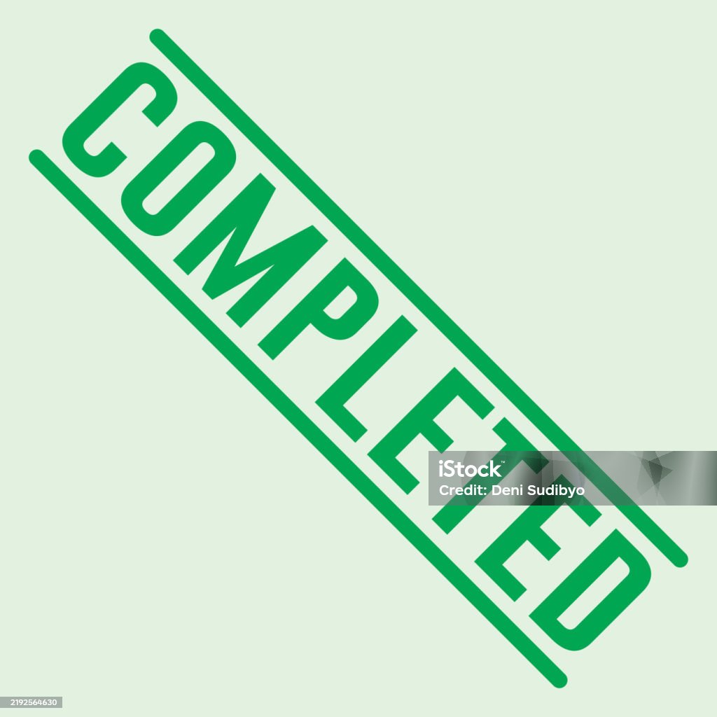 Completed Graphics Style Completed Rubber Stamp Graphic Design Vector Element Stock Illustration ...