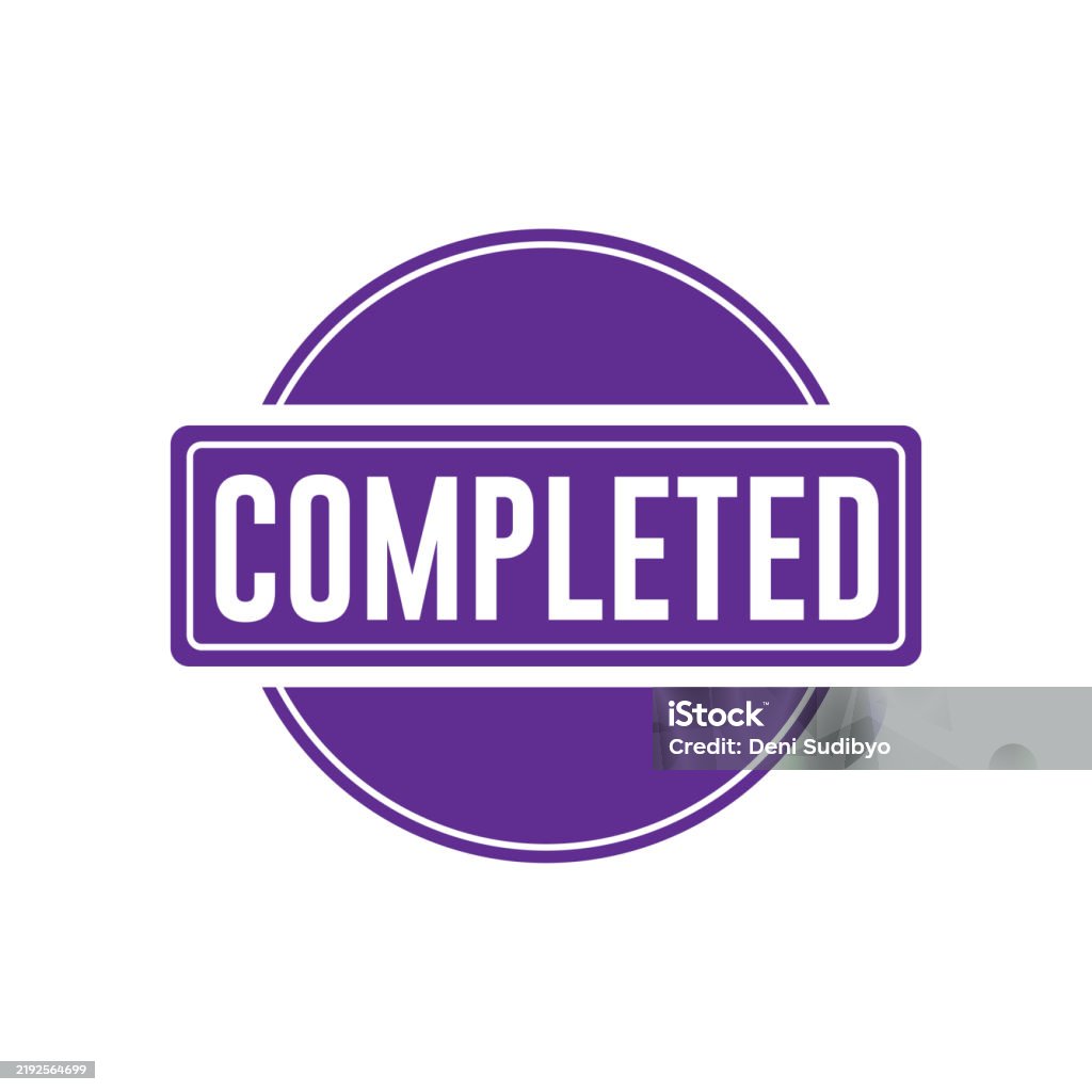 Completed Graphics Style Completed Rubber Stamp Graphic Design Vector Element Stock Illustration ...