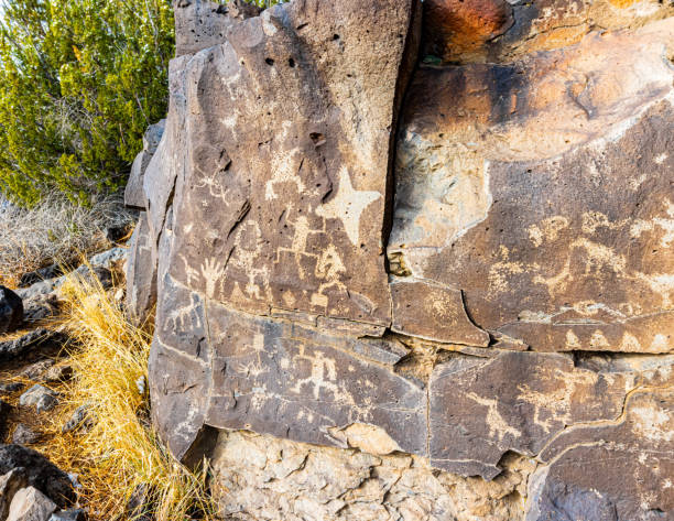 istock Ancient Native American Symbols on Rock Panels 2192574678