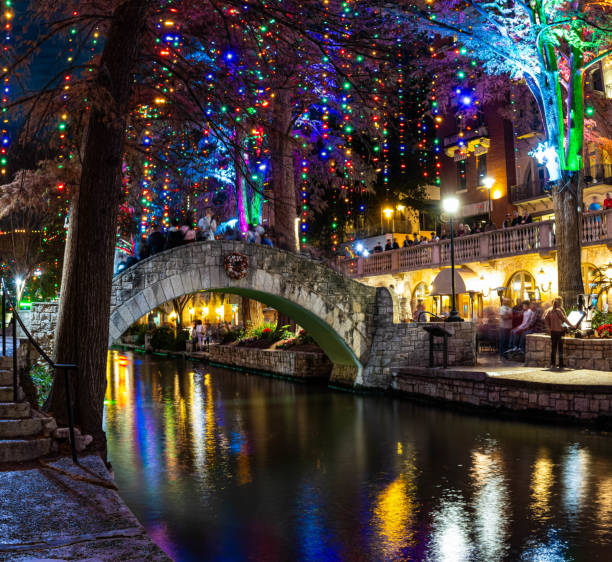 istock Holiday Lights on The San Antonio River Walk at Night 2192574818