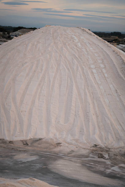 Mountain of salt harvested at the Salinas de Aigues, Camargue, Provence, France
