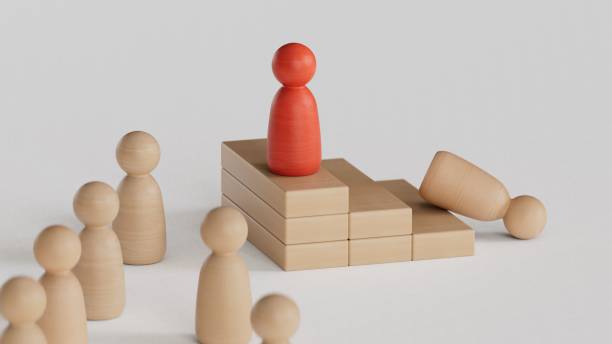 istock Financial wood chess situation.Customer Lifecycle Management concept.3D rendering on white background. 2192581703