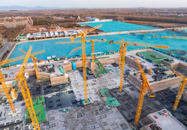 istock Drone perspective overlooking real estate construction sites 2192597338