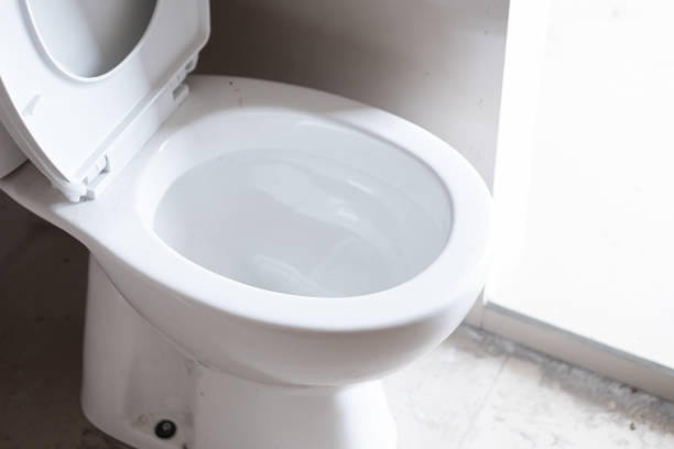 istock Clean White Toilet in Modern Bathroom 2192602784